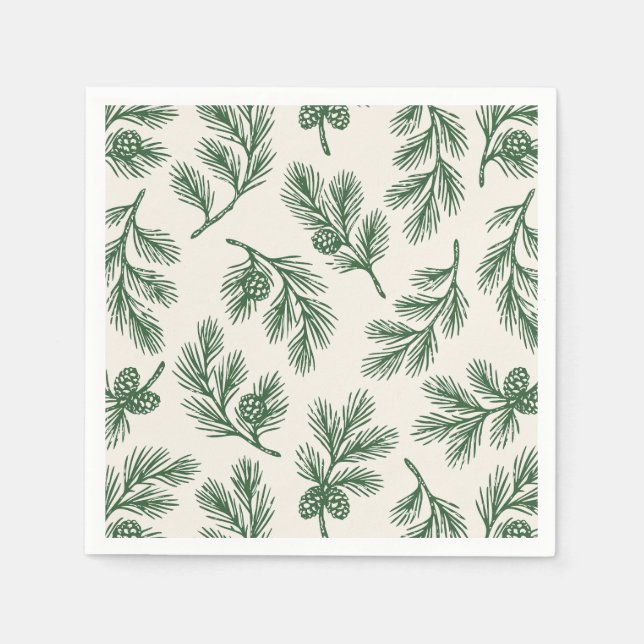 Guardanapo De Papel Pine Needle Lane - Pinecone Pattern  (Frente)