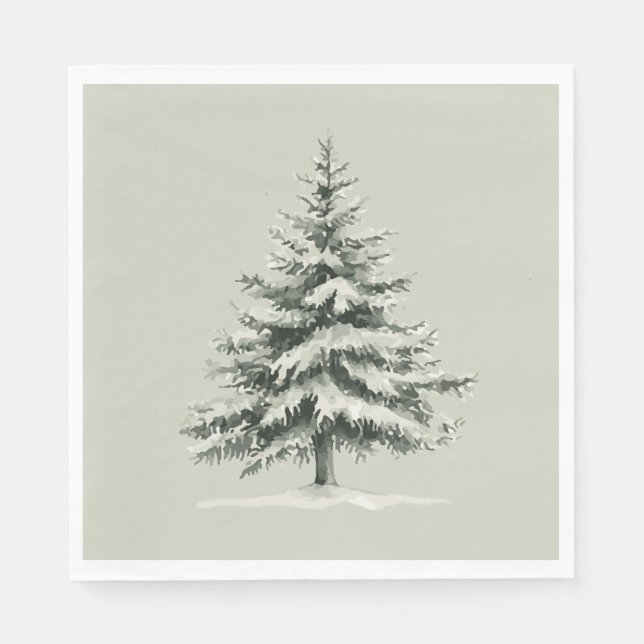 Guardanapo De Papel Pine Tree Covered with snow (Frente)