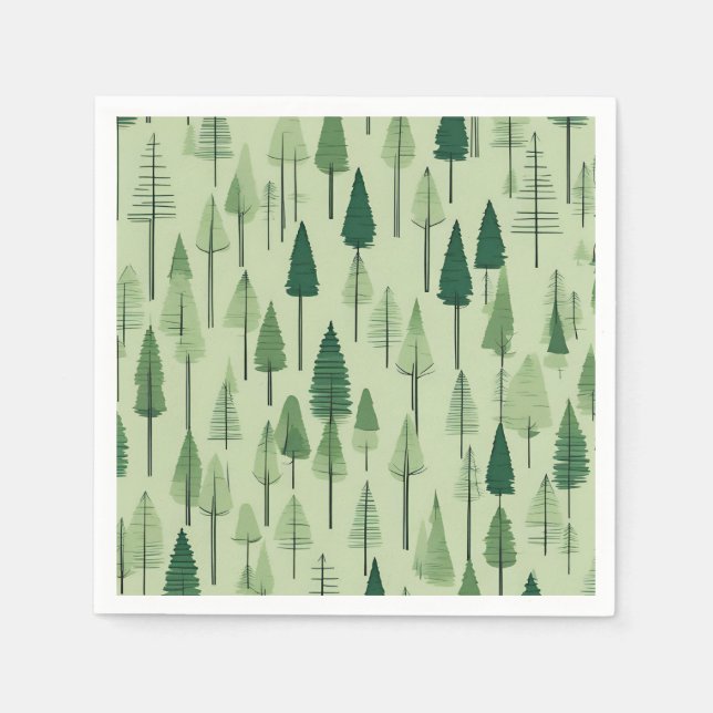 Guardanapo De Papel Pine Tree Design Paper Napkins (Frente)
