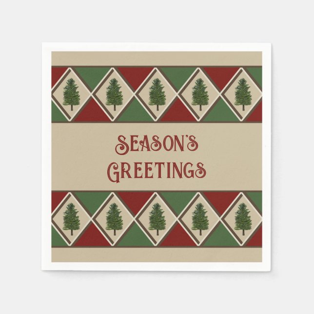 Guardanapo De Papel Pine Tree e Harlequin Paper Napkin (Frente)