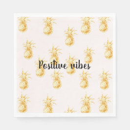 Guardanapo De Papel Pineanases Tropicais Dourados embebidos em aspas p