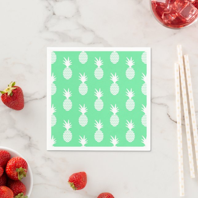 Guardanapo De Papel Pineapple Mint Pattern (Insitu)