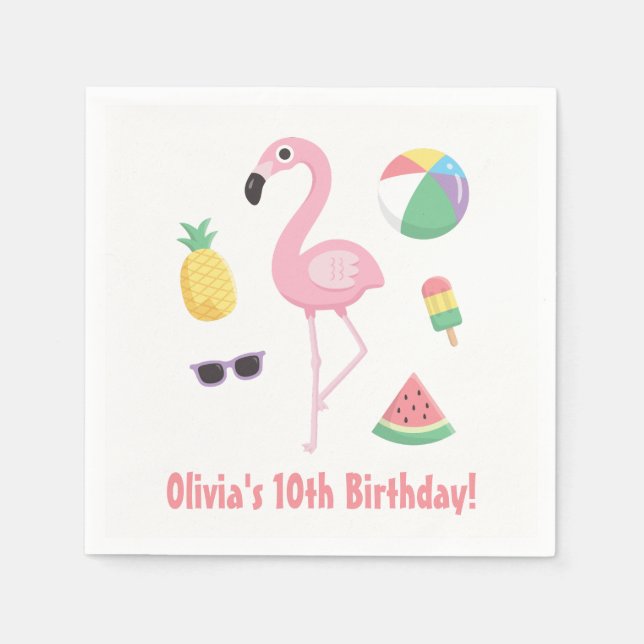 Guardanapo De Papel Pineapple Watermelon Flamingo Summer Party Napkins (Frente)