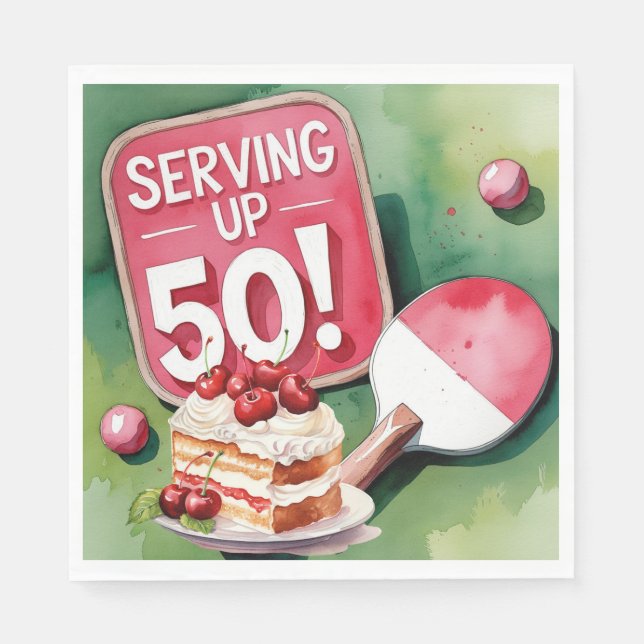 Guardanapo De Papel Ping Pong 50º aniversário, (Frente)