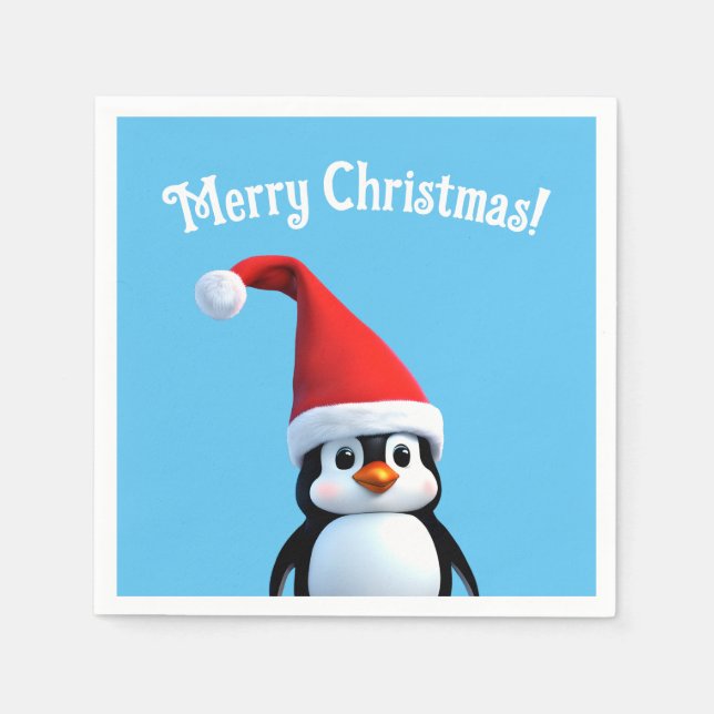Guardanapo De Papel Pinguim bebê de Natal (Frente)
