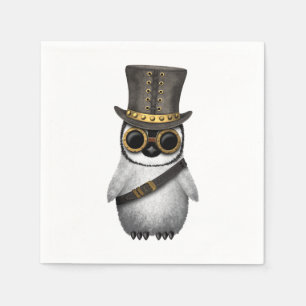 Guardanapo De Papel Pinguim bonito do bebê de Steampunk