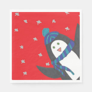 Guardanapo De Papel Pinguim bonito do feriado