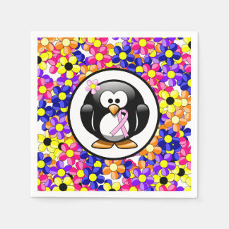 Guardanapo De Papel Pinguim de fita de consciência rosa