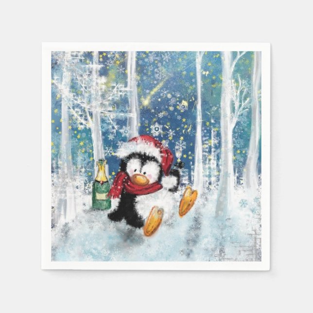Guardanapo De Papel Pinguim de Natal Napkins (Frente)