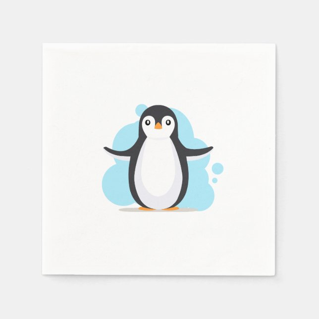 Guardanapo De Papel Pinguim feliz (Frente)