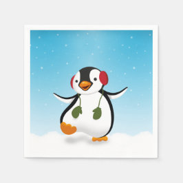 Guardanapo De Papel Pinguim Inverno Engraçado