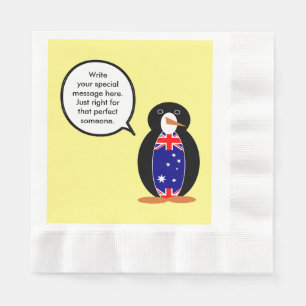 Guardanapo De Papel Pinguim Ms Falante Australiana Personalizada