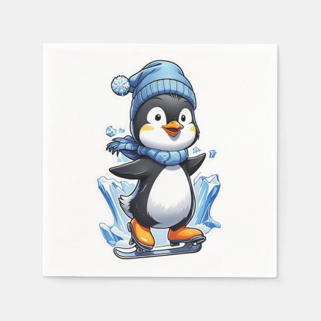 Guardanapo De Papel Pinguim-Pinguim-Espingarda De Gelo (Frente)