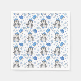 Guardanapo De Papel Pinguim-Pinguim-Pato-de-Gelo Azul