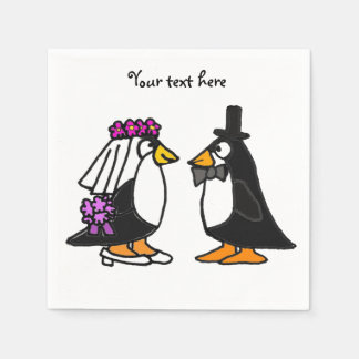 Guardanapo De Papel Pinguins de Casamento Bonito - Nápoles