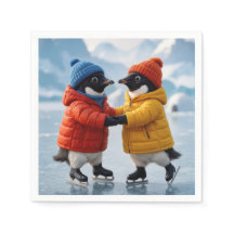 Pinguins Patinando no Gelo