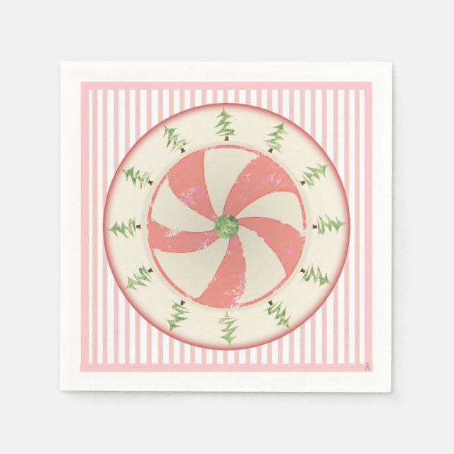 Guardanapo De Papel Pinheiro e hortelã (Frente)