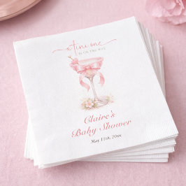 Guardanapo De Papel Pink A Tini One Elegant Girl Baby Shower 