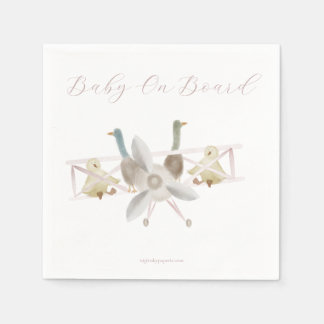 Guardanapo De Papel Pink Airplane Baby Shower Napkins