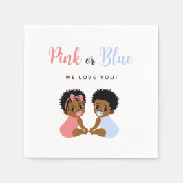 Guardanapo De Papel Pink and Blue Baby Napkins African American