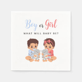 Guardanapo De Papel Pink and Blue Boy or Girl Baby Gender Reveal