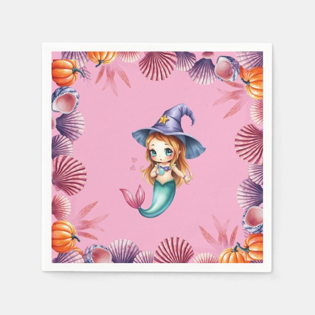 Guardanapo De Papel Pink And Purple Seashells  (Frente)