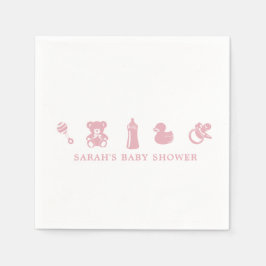 Guardanapo De Papel Pink Baby Shower Paper Napkin