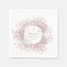 Guardanapo De Papel pink baby's breath Baptism