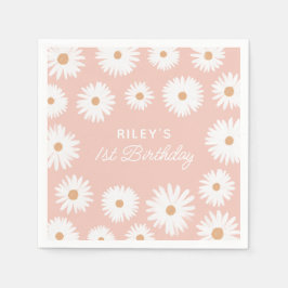 Guardanapo De Papel Pink Boho Daisy Birthday