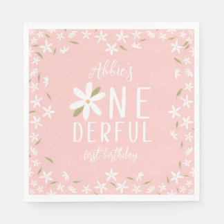 Guardanapo De Papel Pink Boho Daisy Oneproporcionar Birthday Napkins