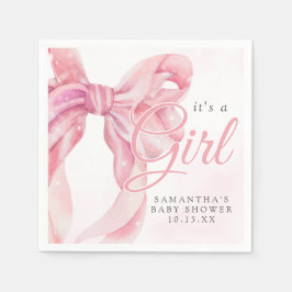 Guardanapo De Papel Pink Bow Girl Baby Shower