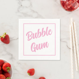 Guardanapo De Papel Pink Bubble Gum Simple Typography Birthday Party