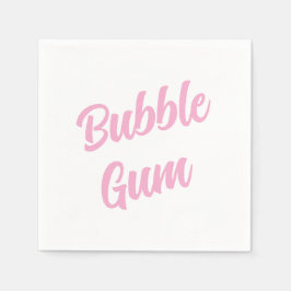 Guardanapo De Papel Pink Bubble Gum Simple Typography Birthday Party