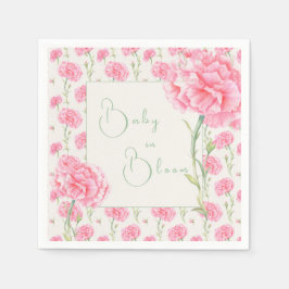 Guardanapo De Papel Pink Carnation Baby in Bloom Baby Shower