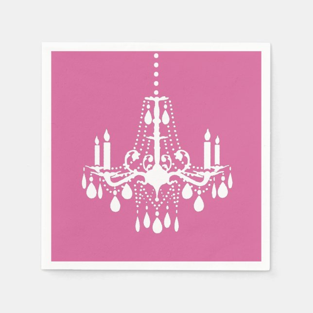 Guardanapo De Papel Pink Chandelier Napkin (Frente)