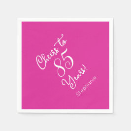 Guardanapo De Papel Pink Cheers to 85 Anos 85º Aniversário