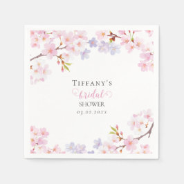 Guardanapo De Papel Pink Cherry Blossom in Bloom Garden Bridal Shower