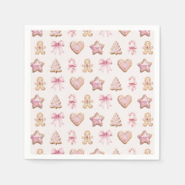 Guardanapo De Papel Pink Christmas Cookie Pattern Baby Shower