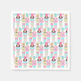 Guardanapo De Papel Pink Christmas Paste Nutcracker Ballet Soldiers