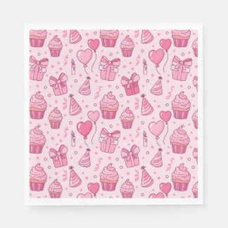 Guardanapo De Papel Pink Cupcake Birthday Napkins