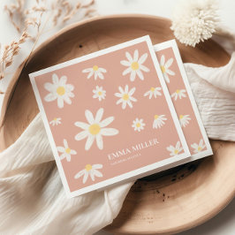 Guardanapo De Papel Pink Daisy Flower Napkins