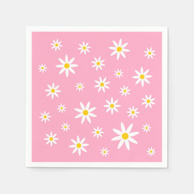 Guardanapo De Papel Pink Daisy Paper Napkins (Frente)