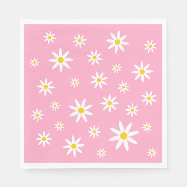 Guardanapo De Papel Pink Daisy Paper Napkins (Frente)