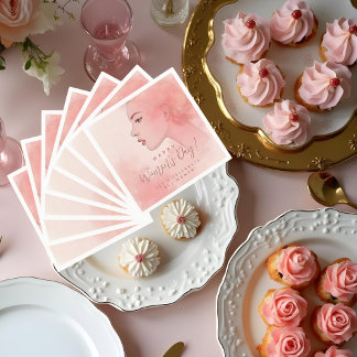 Guardanapo De Papel Pink Delicate Minimalist Woman Happy Women's Day