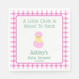 Guardanapo De Papel Pink Egg Little Chick To Hatch Girl Baby Shower