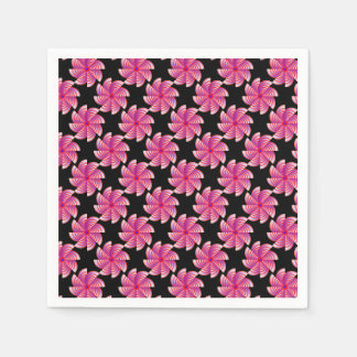 Guardanapo De Papel Pink flower patter black background