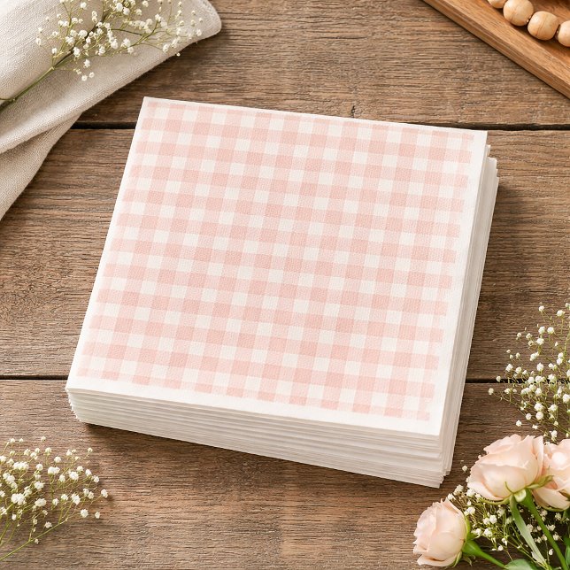 Guardanapo De Papel Pink Gingham Paper Napkins (Criador carregado)