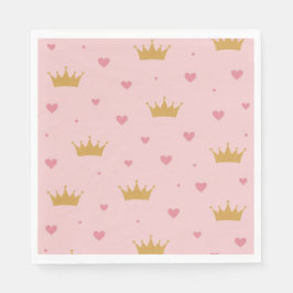 Guardanapo De Papel Pink & Gold Princess Pattern Napkin