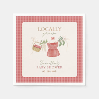 Guardanapo De Papel Pink Locally Grown Farmer's Market Baby Shower
