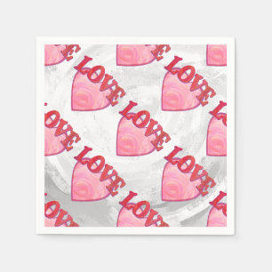 Guardanapo De Papel Pink Love Heart Pattern